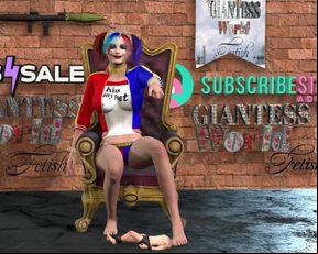GIANTESS HARLEY QUINN BAREFOOT TRAMPLING